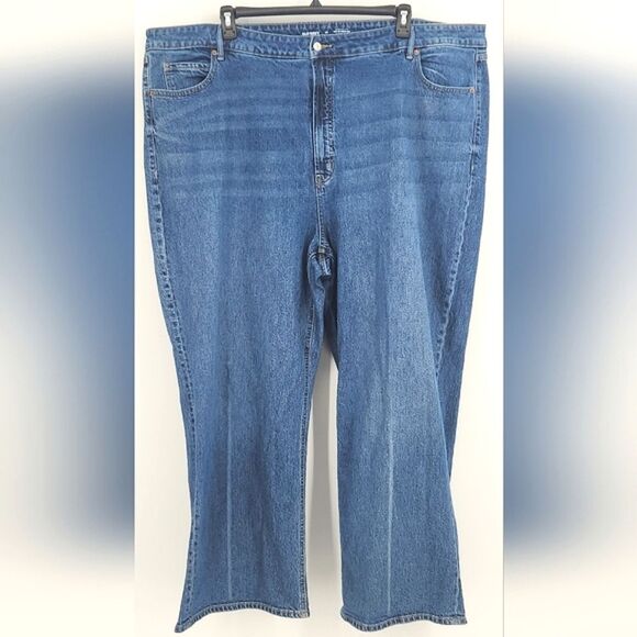 Old Navy Extra High Rise Sky High Wide Leg Jeans Size 28 Womens Blue Denim - Picture 1 of 9